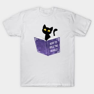 Funny Cat Reading T-Shirt